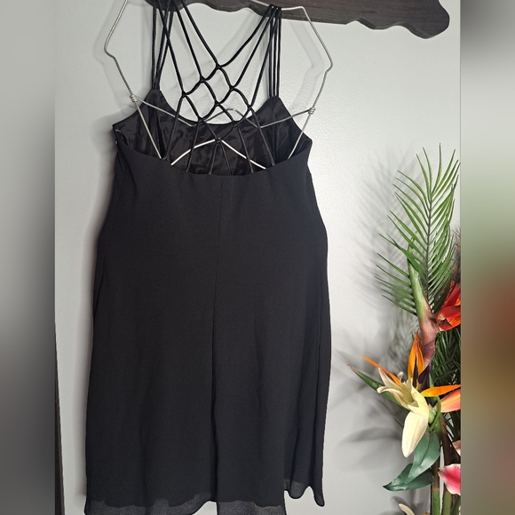 Cachet Strappy Little Black Dress Size 12 - Picture 6 of 7